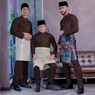 Baju Melayu Luxe - Dark Brown