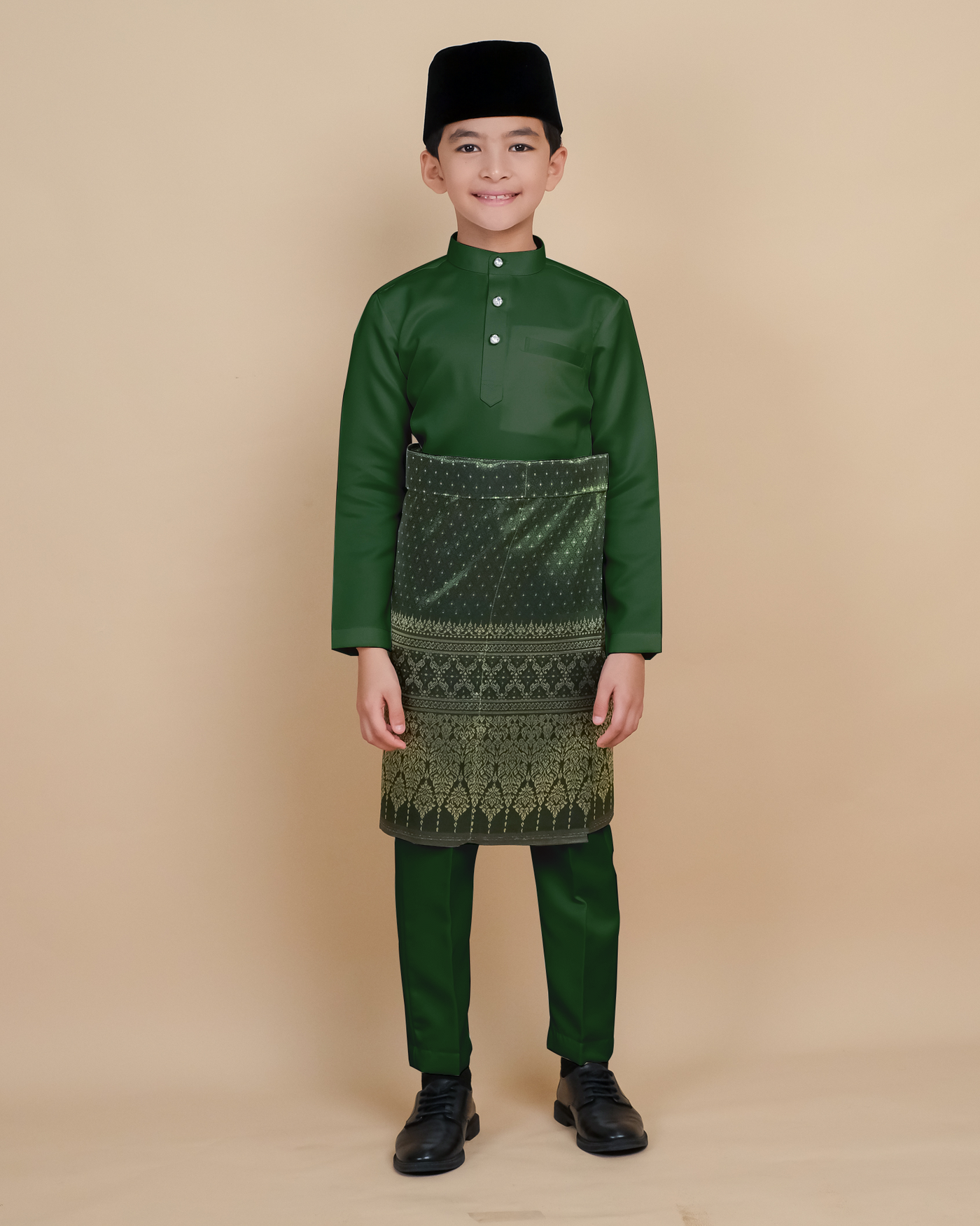 Baju Melayu Luxe Kids - Emerald Green