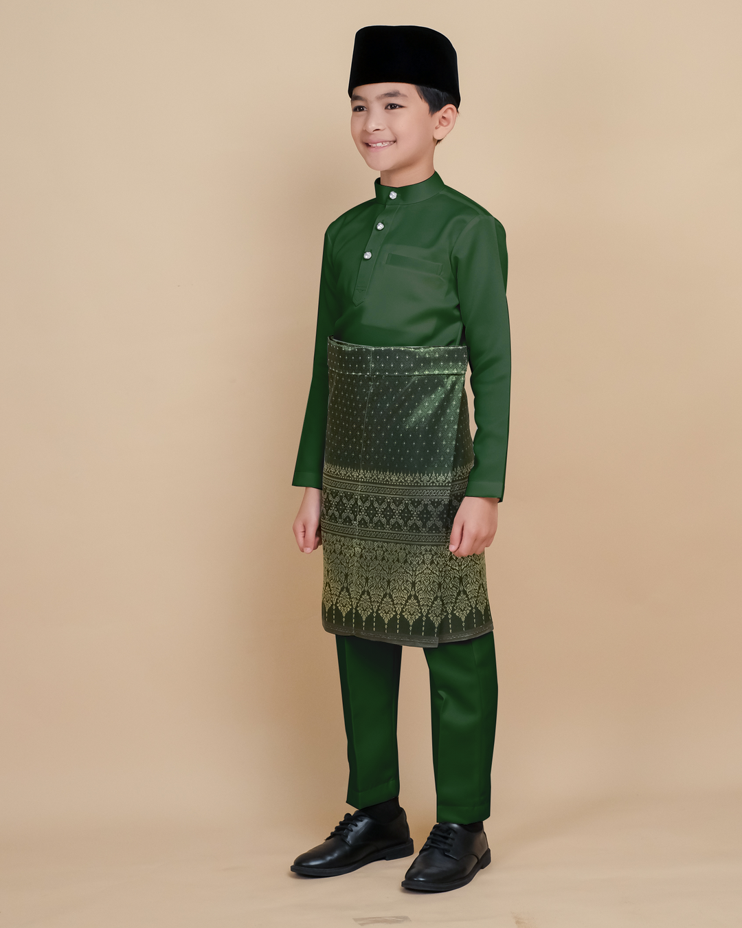 Baju Melayu Luxe Kids - Emerald Green