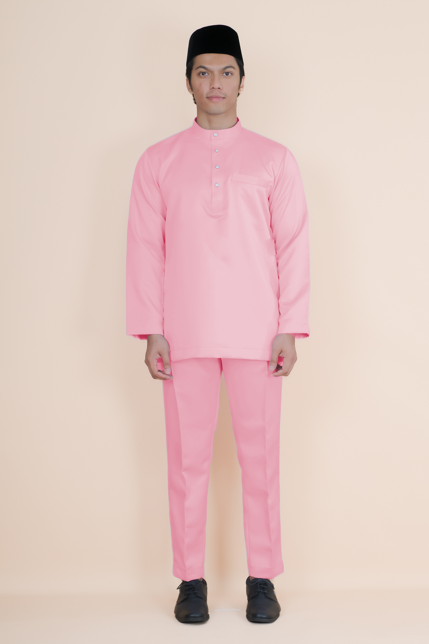 Baju Melayu Luxe - Salmon Pink