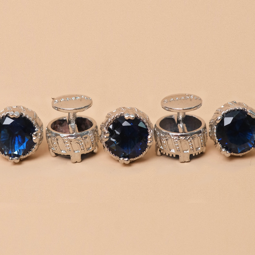 Butang zircon Hud - Blue