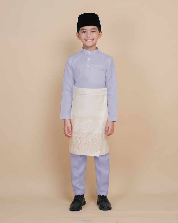 Baju Melayu Luxe Kids - Soft Purple