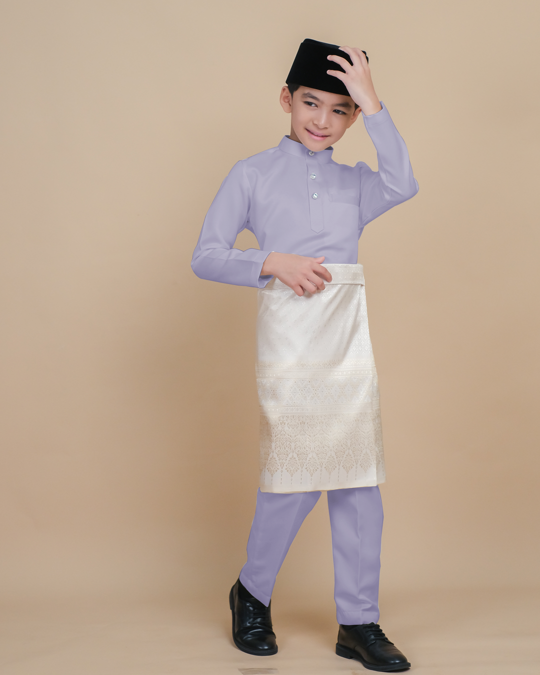 Baju Melayu Luxe Kids - Soft Purple