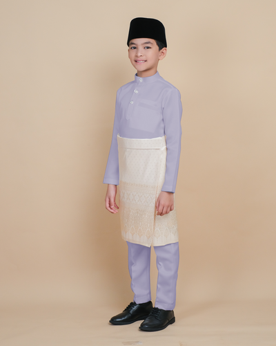 Baju Melayu Luxe Kids - Soft Purple