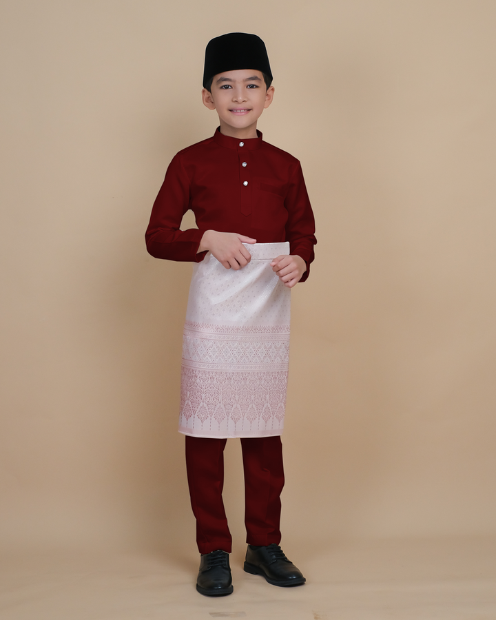 Baju Melayu Luxe Kids - Maroon