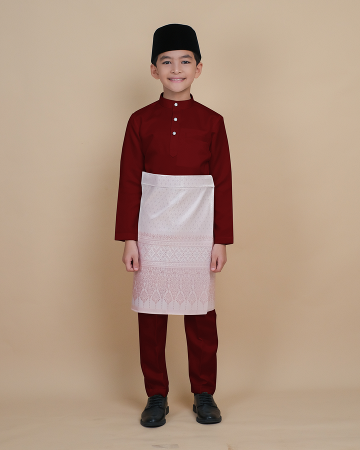 Baju Melayu Luxe Kids - Maroon