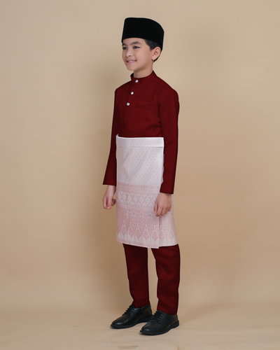 Baju Melayu Luxe Kids - Maroon