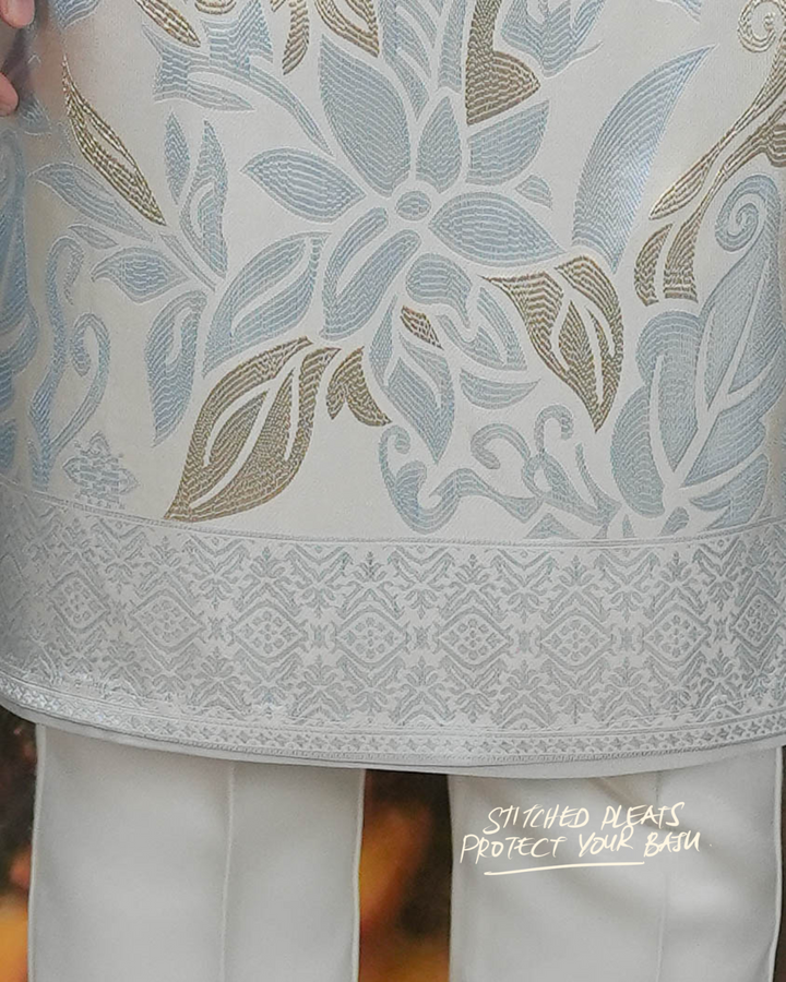 Mawar Original Sampin Adult - Soft Gold & Blue