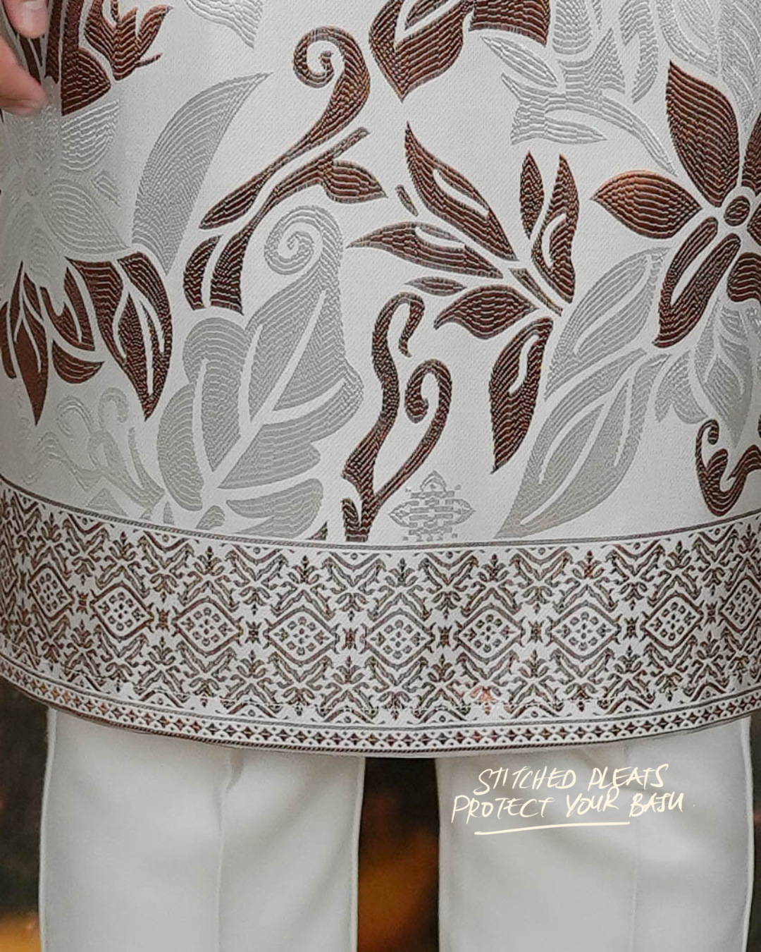 Mawar Original Sampin Adult - Offwhite & Brown