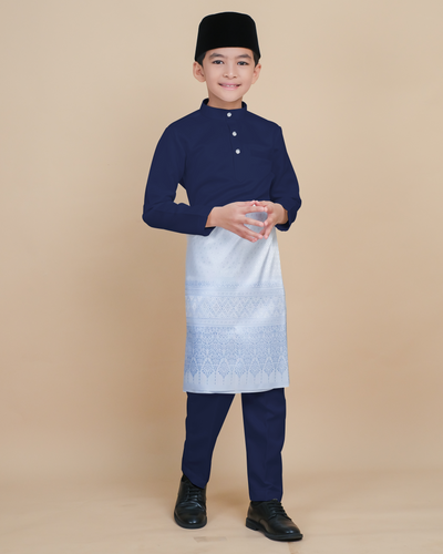 Baju Melayu Luxe Kids - Navy Blue
