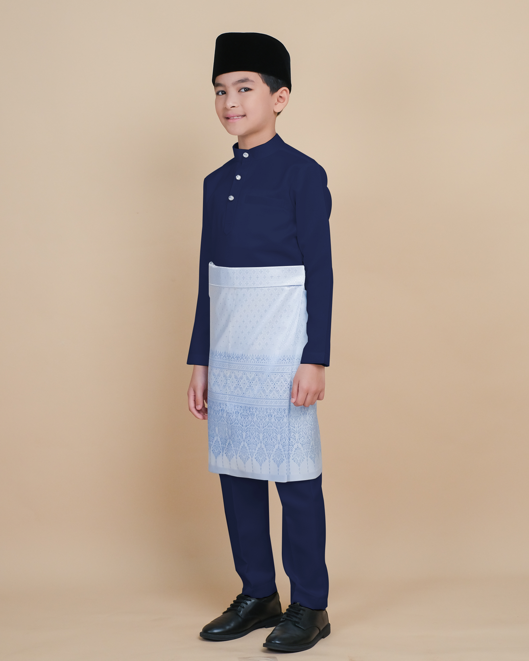 Baju Melayu Luxe Kids - Navy Blue