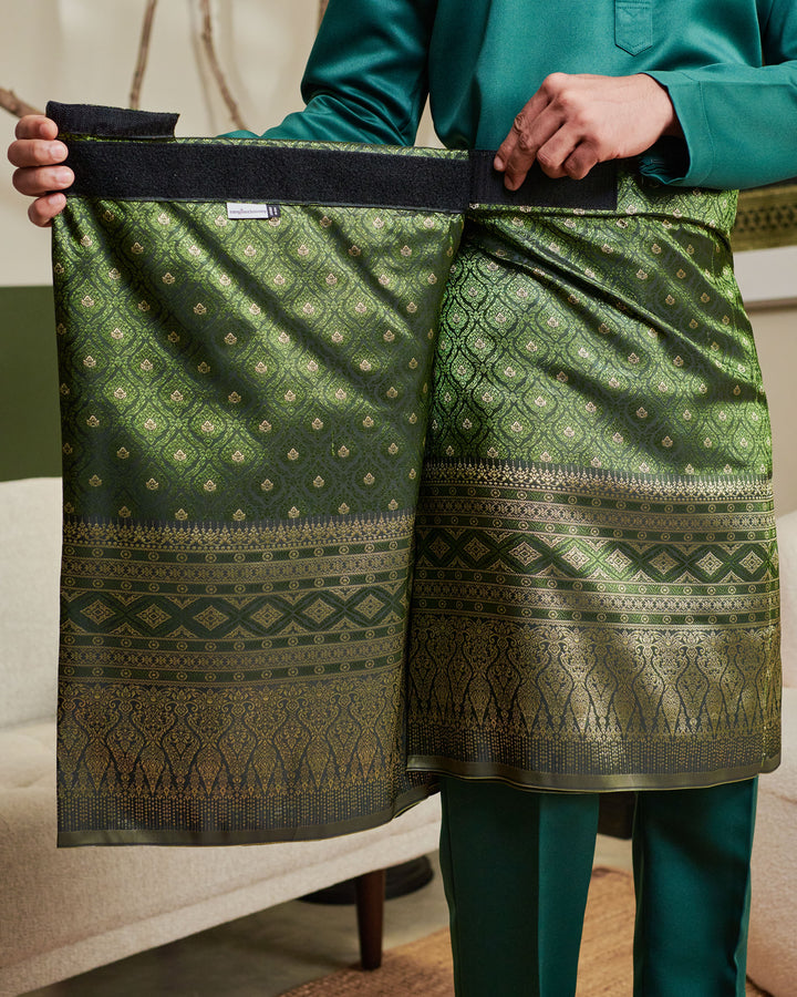 Nilakandi instant Sampin Adult - Emerald Green & Gold