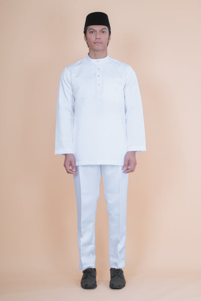 Baju Melayu Luxe - Pure White