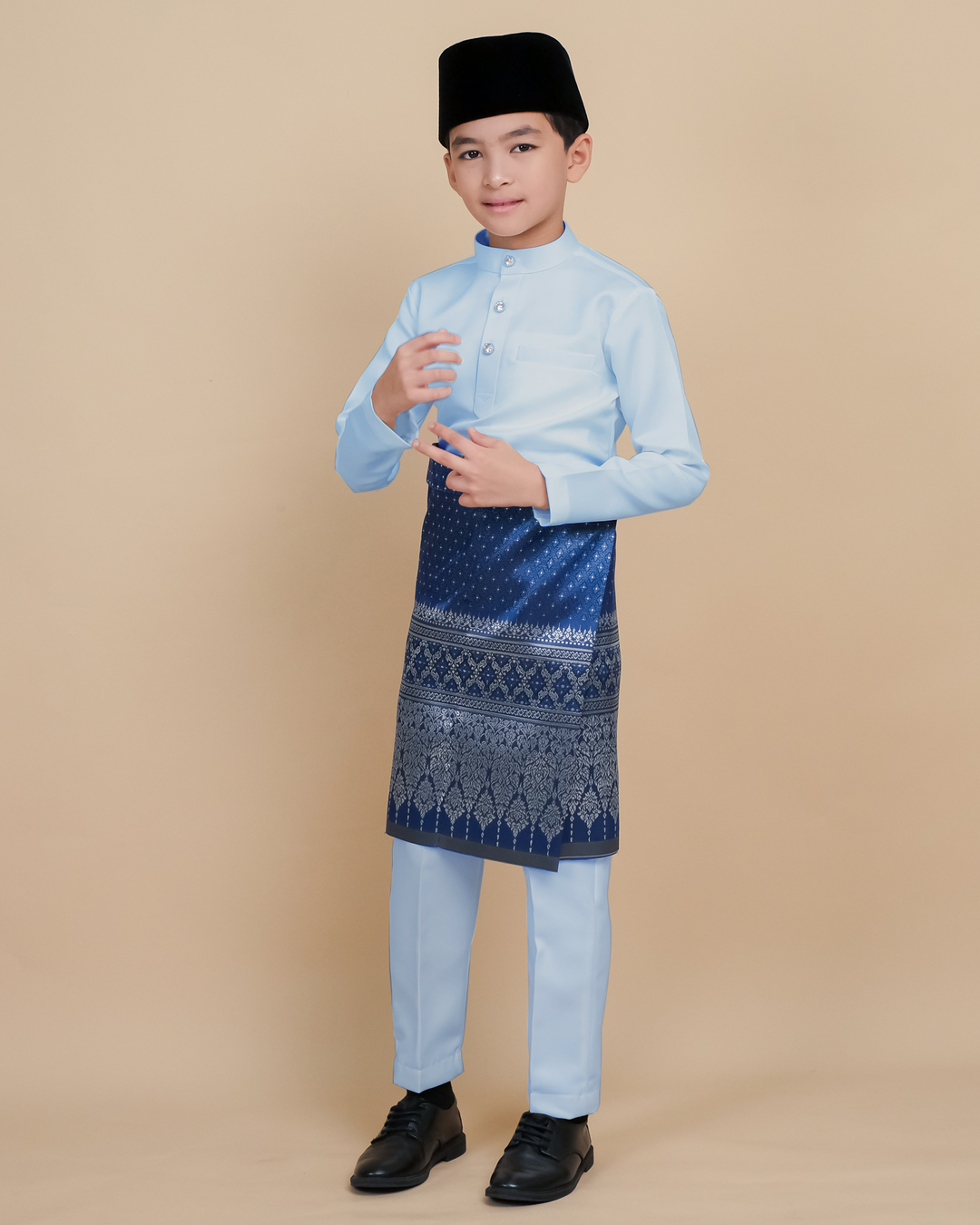 Baju Melayu Luxe Kids - Soft Blue