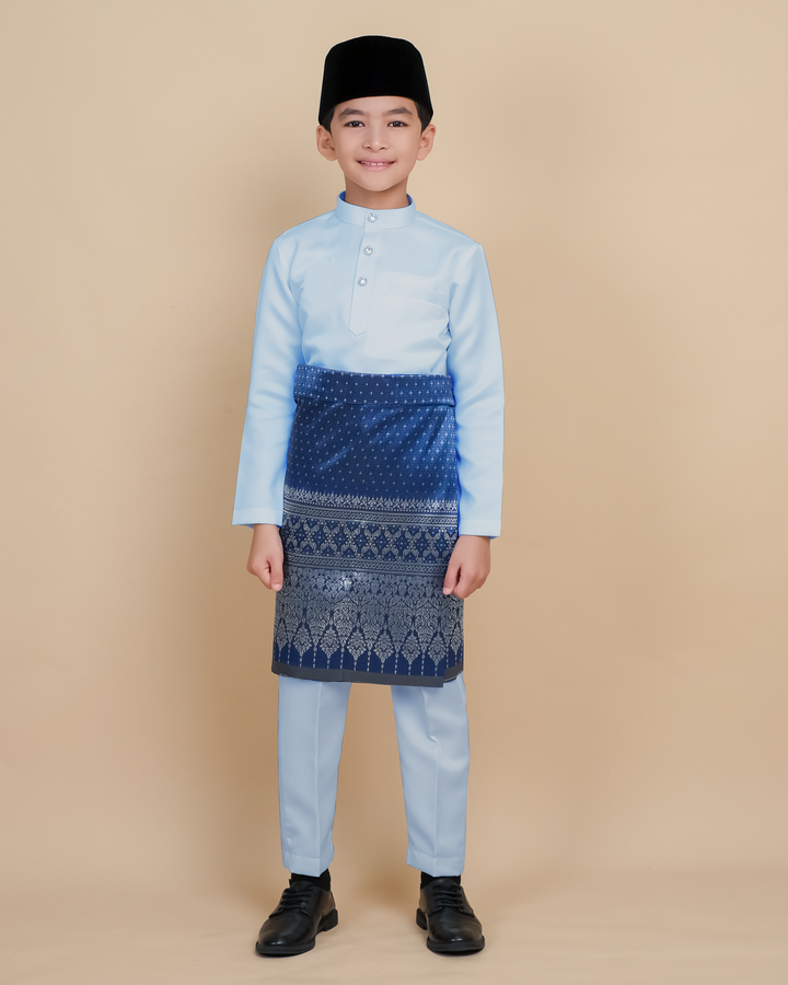 Baju Melayu Luxe Kids - Soft Blue