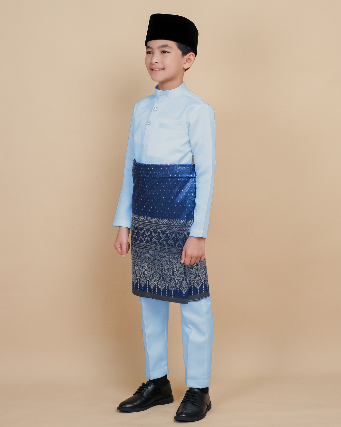 Baju Melayu Luxe Kids - Soft Blue