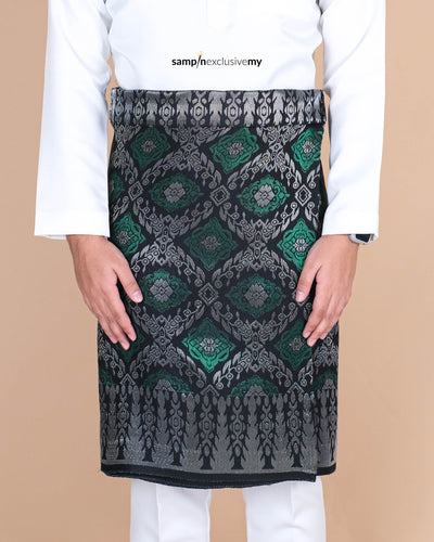 Songket Instant - Black Silver & Green (SI 102)
