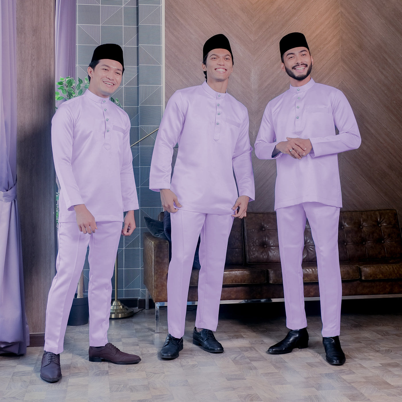 Baju Melayu Luxe - Soft Purple