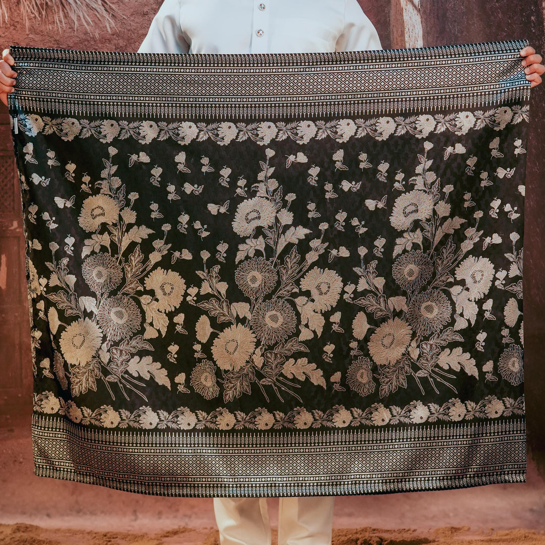 Kekwa Warisan Original Sampin Adult - Black & Silver - SampinExclusiveMy