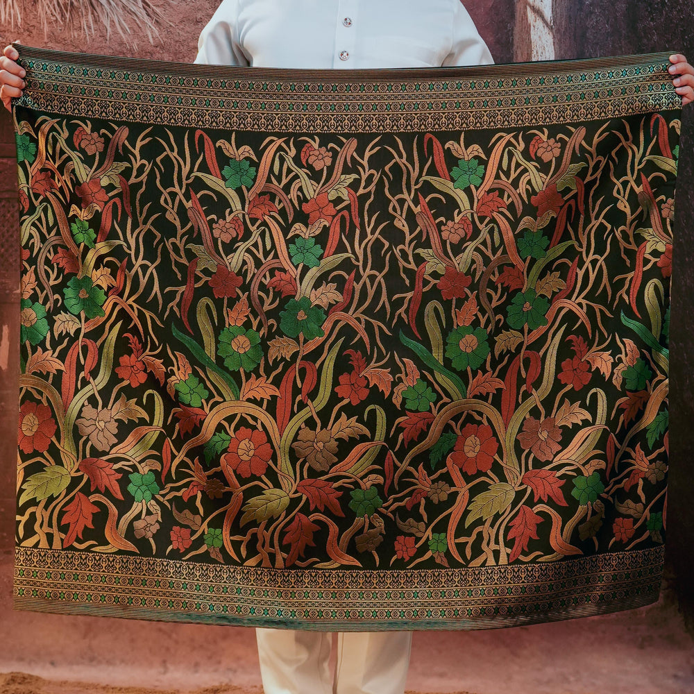 Anyaman Lestari Original Sampin Adult - Green & Gold - SampinExclusiveMy
