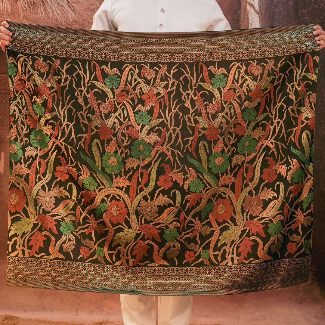 Anyaman Lestari Original Sampin Adult - Green & Gold