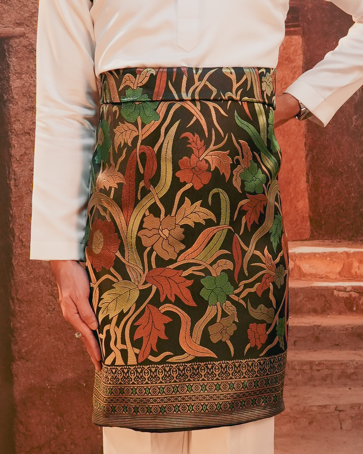 Anyaman Lestari Original Sampin Adult - Green & Gold