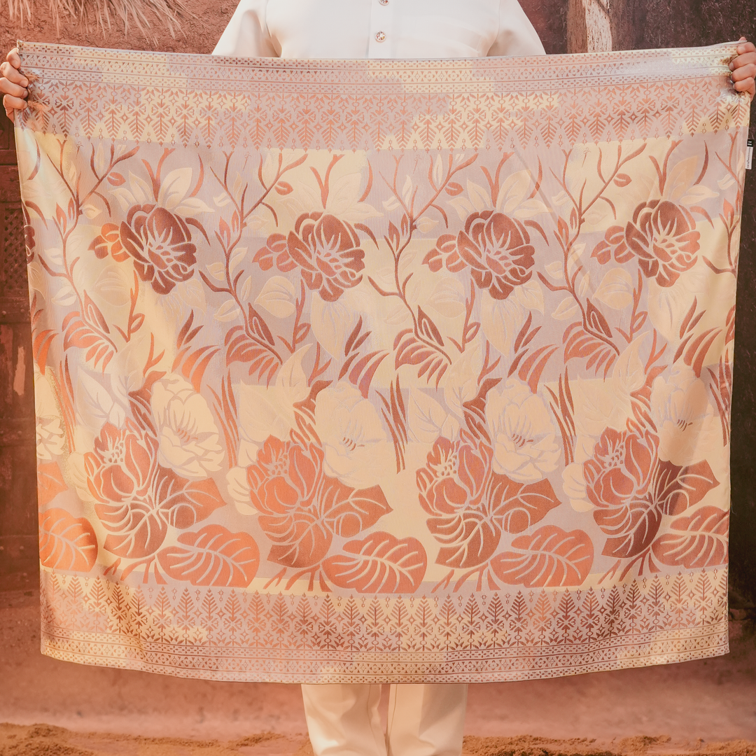 Leka Pantai Original Sampin Adult - Soft Maroon & Green