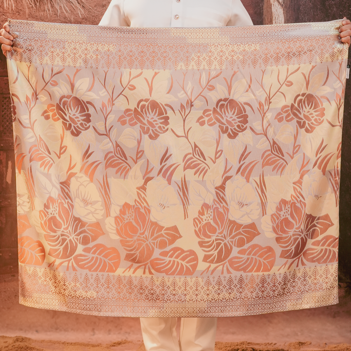 Leka Pantai Original Sampin Adult - Soft Maroon & Green