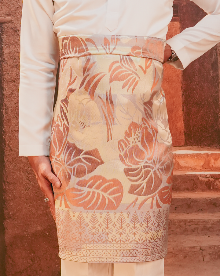 Leka Pantai Original Sampin Adult - Soft Maroon & Green