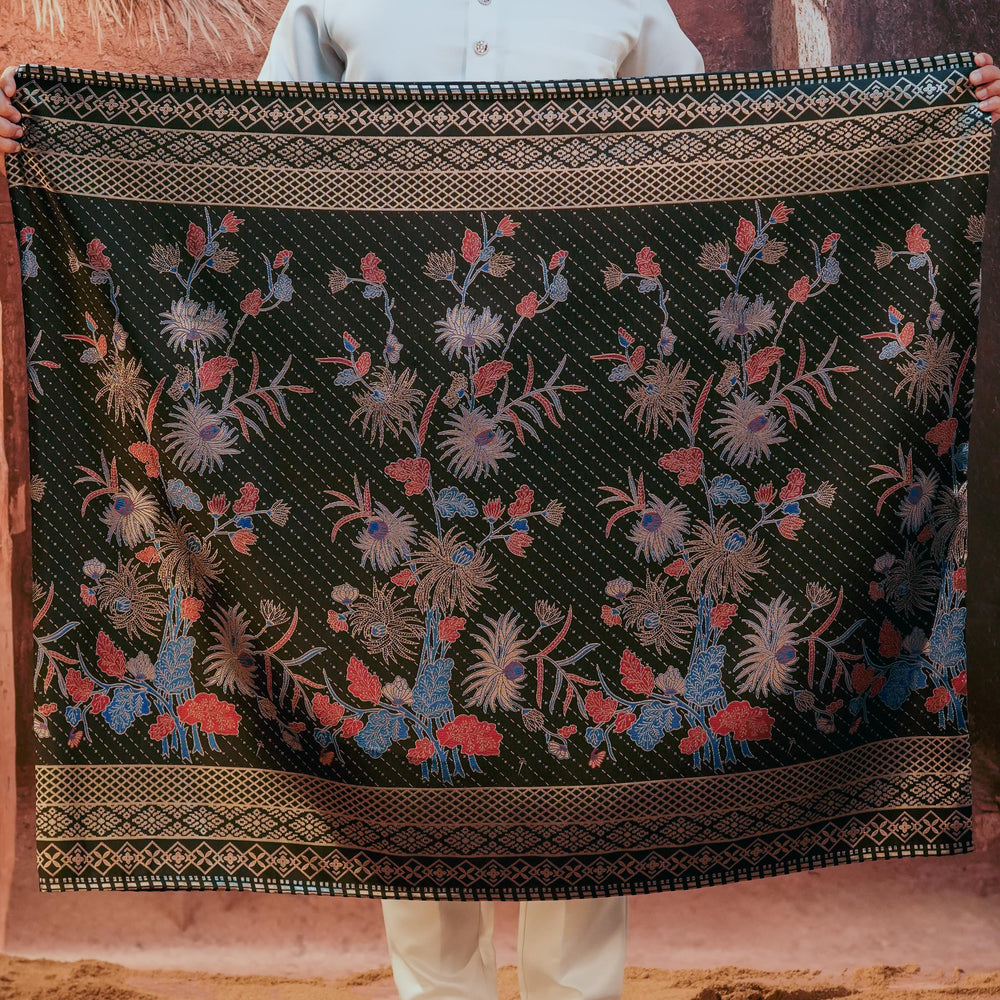 Purnama Original Sampin Adult - Navy Blue & Maroon - SampinExclusiveMy