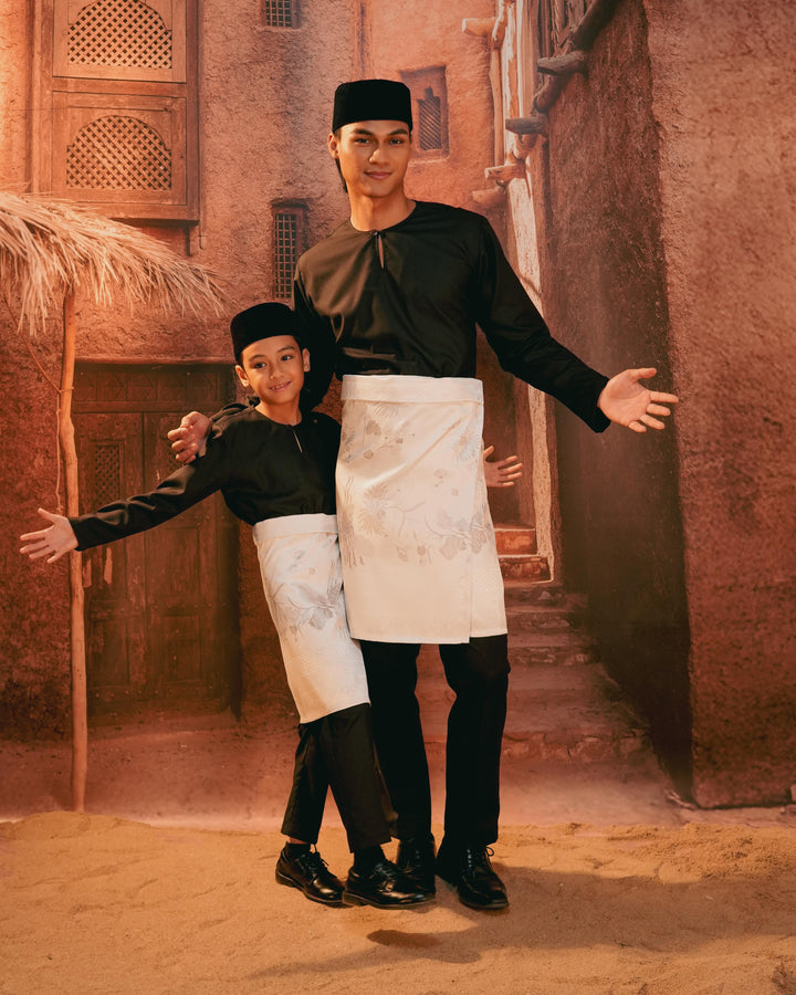 Purnama Instant Sampin Kid - Offwhite & Silver