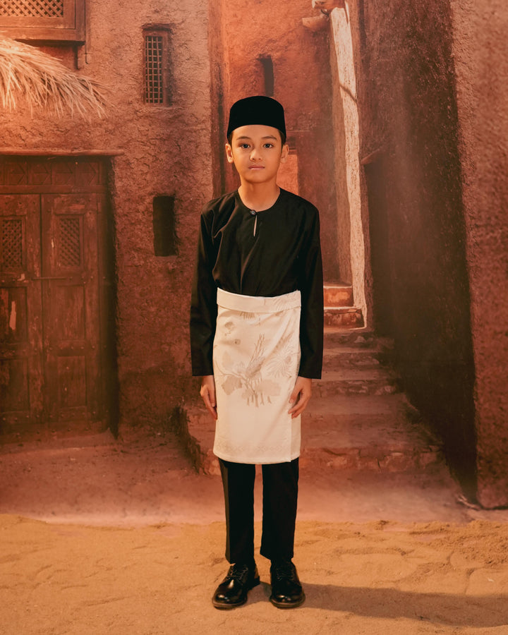 Purnama Instant Sampin Kid - Offwhite & Silver