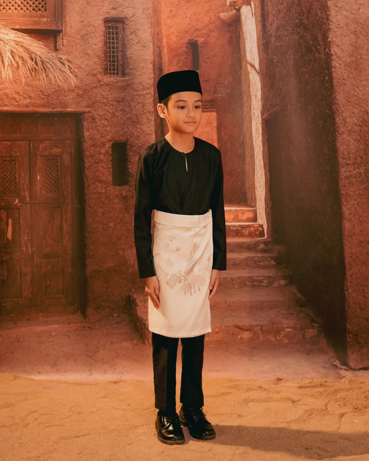 Purnama Instant Sampin Kid - Offwhite & Silver