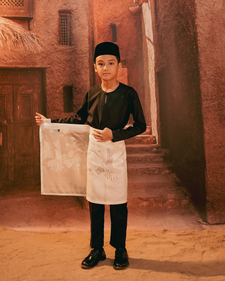 Purnama Instant Sampin Kid - Offwhite & Silver