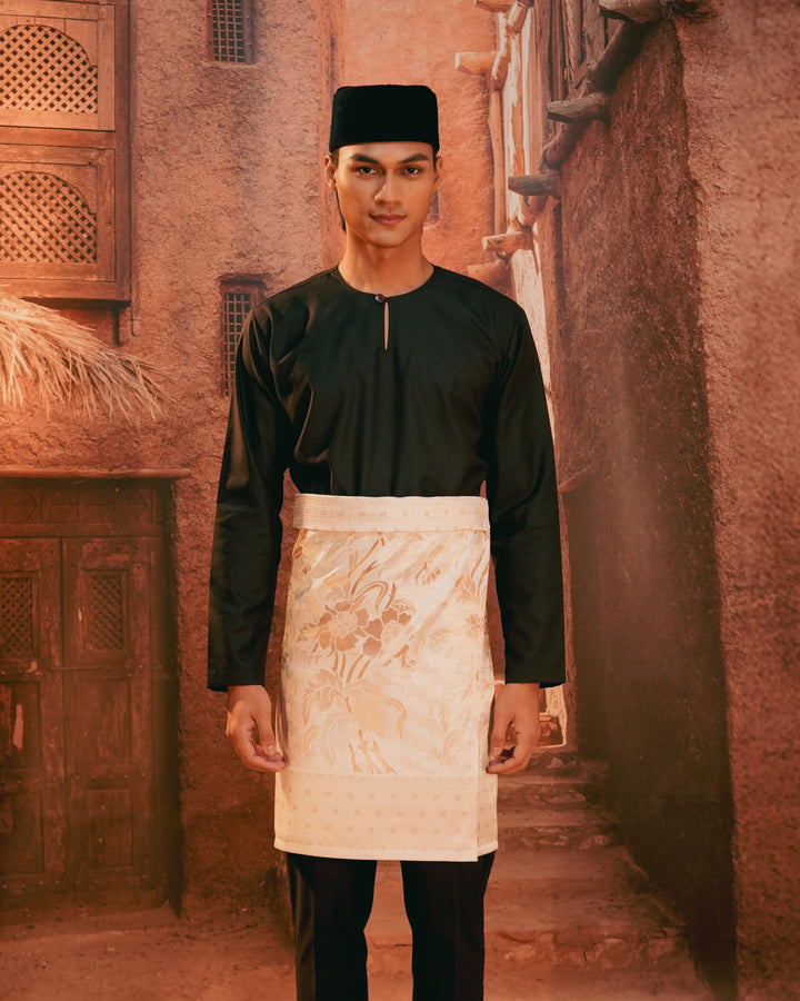 Bunga Raya Instant Sampin Adult - Offwhite & Gold