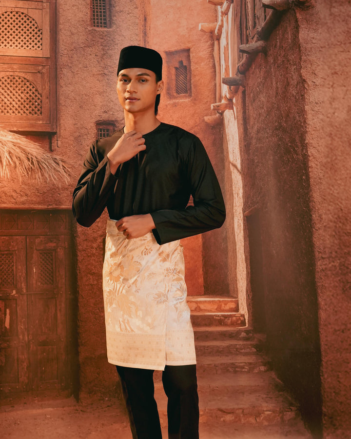 Bunga Raya Instant Sampin Adult - Offwhite & Gold