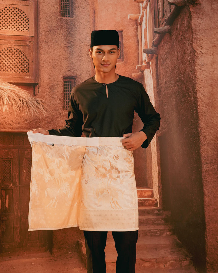 Bunga Raya Instant Sampin Adult - Offwhite & Gold