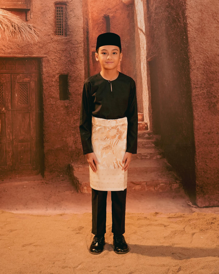 Bunga Raya Instant Sampin Kid - Offwhite & Gold