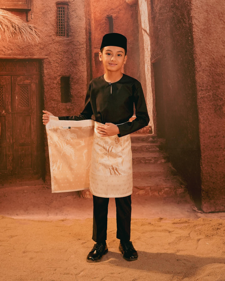 Bunga Raya Instant Sampin Kid - Offwhite & Gold