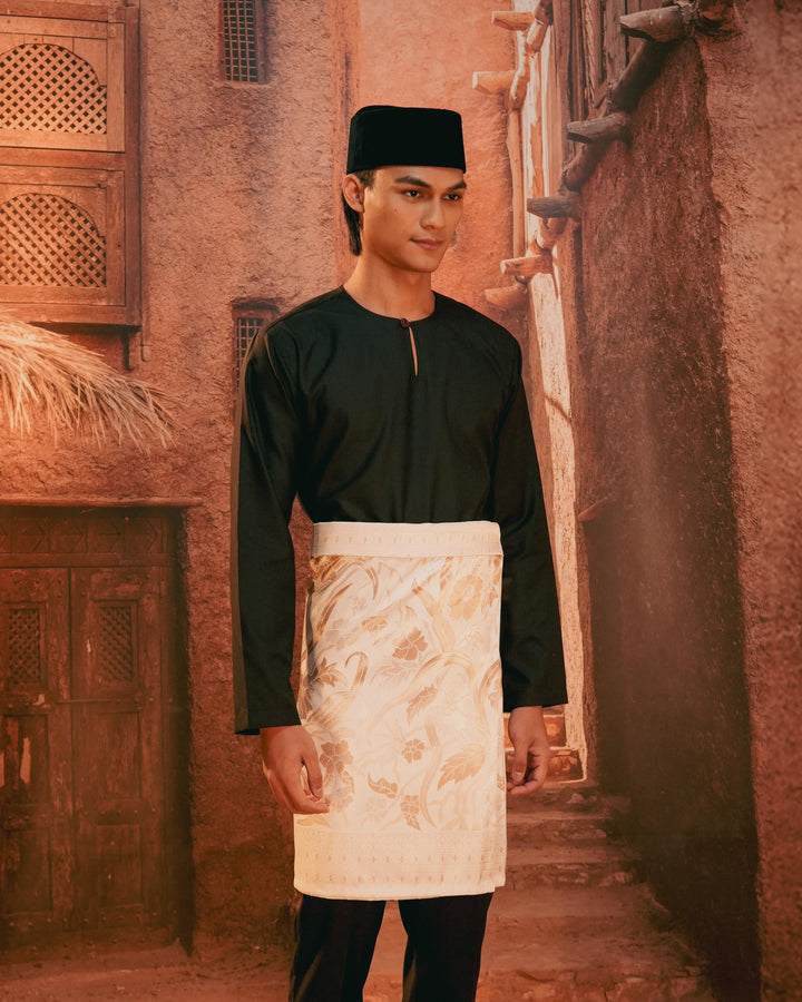 Anyaman Lestari Instant Sampin Adult - Offwhite & Gold