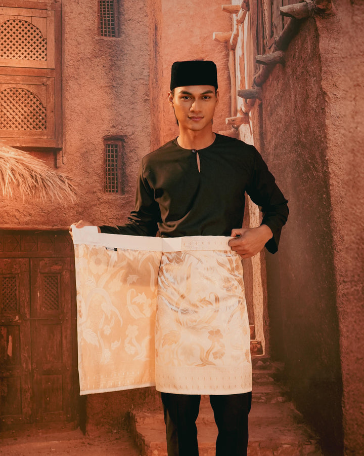 Anyaman Lestari Instant Sampin Adult - Offwhite & Gold