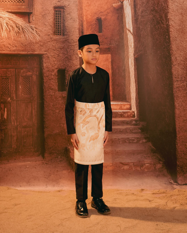 Anyaman Lestari Instant Sampin Kid - Offwhite & Gold