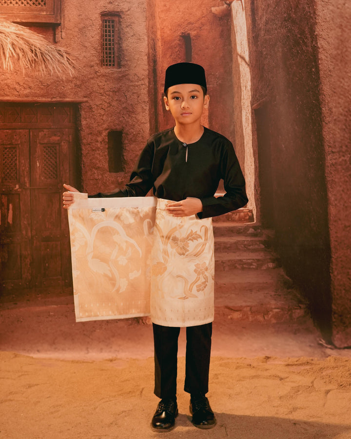 Anyaman Lestari Instant Sampin Kid - Offwhite & Gold