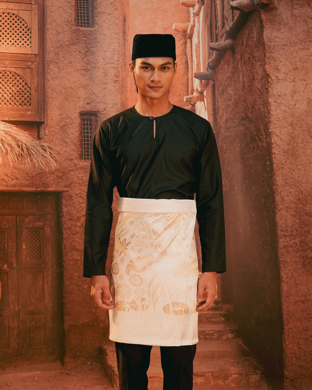 Rimba Hijau Instant Sampin Adult - Offwhite & Gold