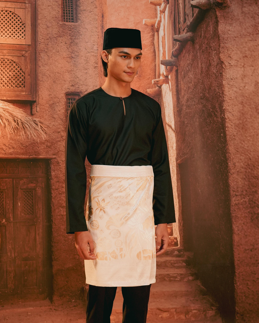 Rimba Hijau Instant Sampin Adult - Offwhite & Gold