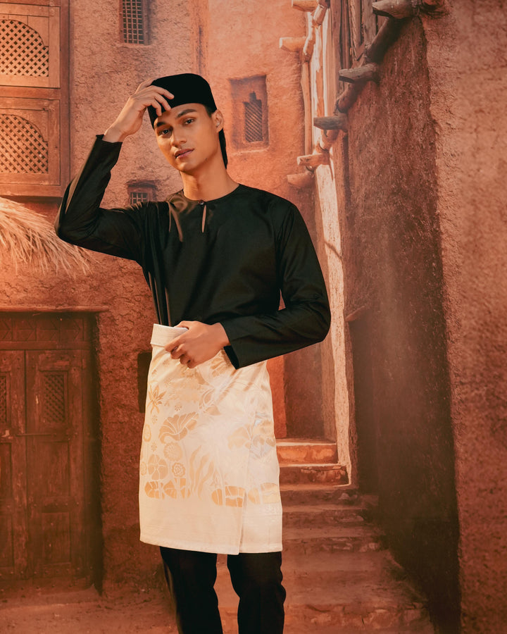 Rimba Hijau Instant Sampin Adult - Offwhite & Gold