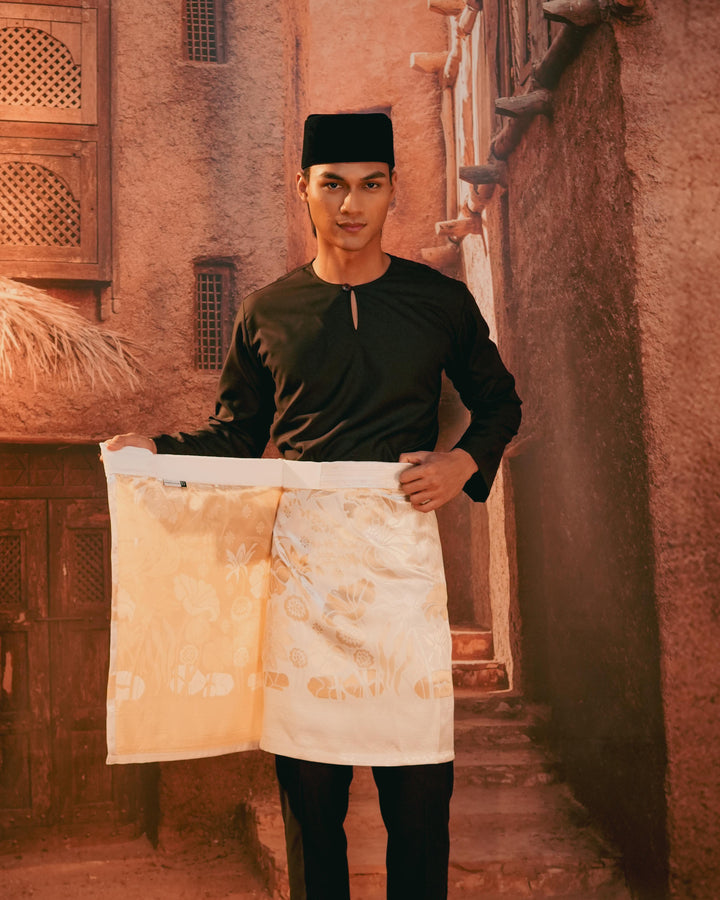 Rimba Hijau Instant Sampin Adult - Offwhite & Gold