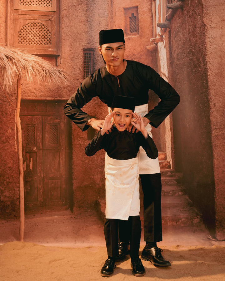 Purnama Instant Sampin Kid - Offwhite & Gold