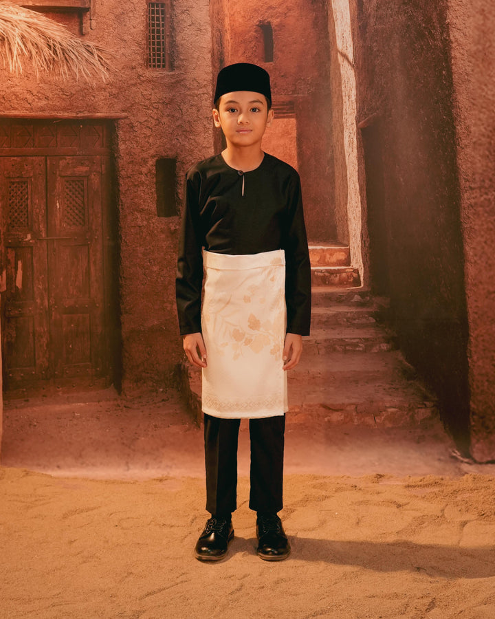 Purnama Instant Sampin Kid - Offwhite & Gold