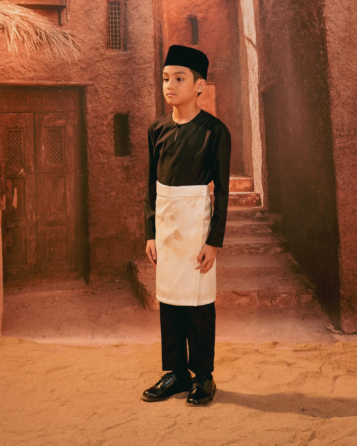 Purnama Instant Sampin Kid - Offwhite & Gold